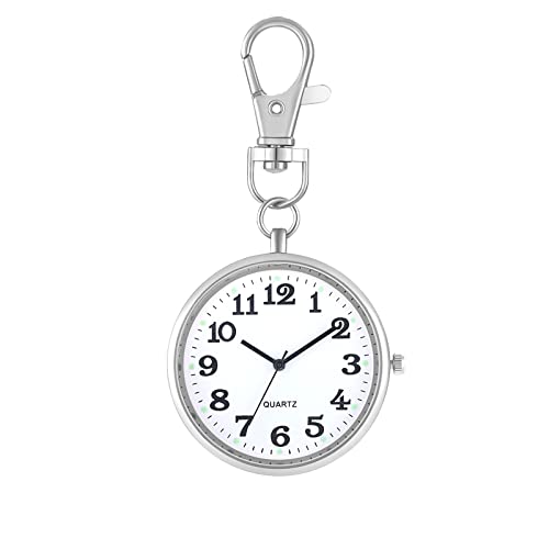 Avaner Taschenuhr mit großes Zifferblatt Rucksack Schlüsselanhänger Uhr Schwesternuhren mit Clip Pocket Watch für Damen Herren Jungen Mädchen von Avaner