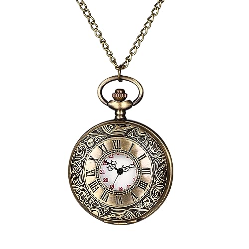 Avaner Taschenuhr Analoge Quarz Uhr mit römischen Ziffern Pulloverkette für Herren Damen als Geschenke für Muttertag Vatertags Weihnachten Geburtstag von Avaner