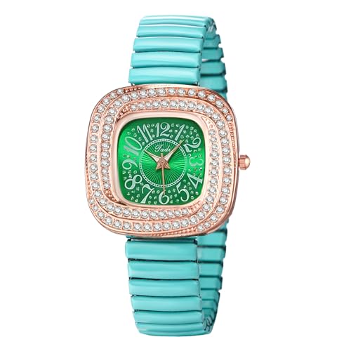 Avaner Uhr Damen Stretch Quadratisch: Elastisches Armbanduhr Klare Lesbare Damenuhr mit römischen Zahlen Hartes Edelstahlarmband Wasserfeste Analoge Quarz Uhr für Frauen von Avaner
