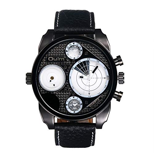 Avaner Uhr Herrn Armbanduhr analog Quartz Chronograph mit Leder Armband Elegeant Digitaluhr für männer weiß A20-07 von Avaner