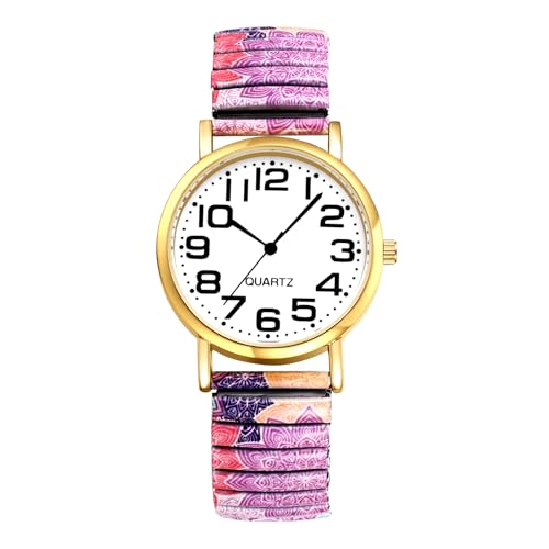 Avaner Uhren Damen Bohemian Stil: Boho Stretchband Armbanduhr mit Großen Arabischen Ziffern Elastische Analog Quarzuhr Leicht Ablesbare Uhr für Frauen Mädchen von Avaner