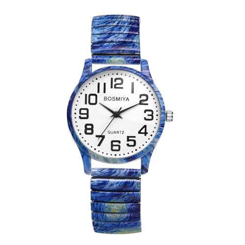 Avaner Uhren Damen Bohemian Stil: Herrenuhr Stretchband Armbanduhr mit Großen Arabischen Ziffern Elastische Analog Quarzuhr Leicht Ablesbare Uhr für Frauen Männer Mädchen Junge von Avaner