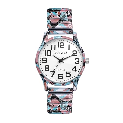 Avaner Uhren Damen Bohemian Stil: Stretchband Armbanduhr mit Großen Arabischen Ziffern Elastische Analog Quarzuhr Leicht Ablesbare Uhr für Frauen Mädchen von Avaner