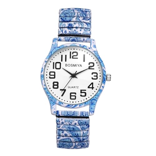 Avaner Uhren Damen Bohemian Stil: Stretchband Armbanduhr mit hochauflösendem und großen Ziffern Analoge Quarzuhr Einziehbare Banduhr Leicht Ablesbare Uhr für Frauen von Avaner