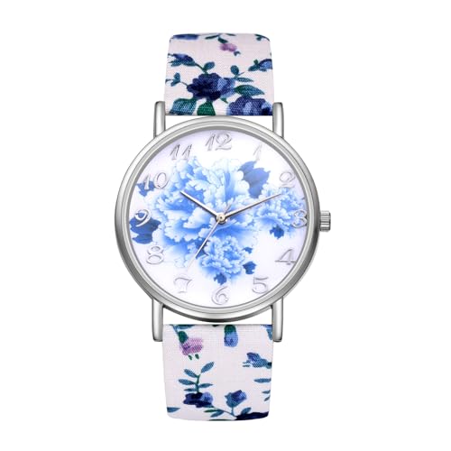 Avaner Uhren Damen Bohemien Lederarmband: Blumen Leder Armbanduhr Analoge Quarz Uhr mit Arabisches Ziffern Verstellbares Band für Frauen von Avaner