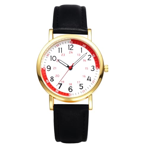 Avaner Uhren Damen Echtleder Pulsberechnung: Damenuhr mit Arabischen Ziffern Armbanduhr Analog Quarzuhr Leicht Ablesbare Uhr für Frauen Ärzte Pflegekräfte oder Gesundheitsbewusste von Avaner
