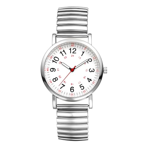 Avaner Uhren Damen Elastisch Edelstahl: Damenuhr mit Arabischen Ziffern Elastische Armbanduhr Analog Quarzuhr Leicht Ablesbare Uhr für Frauen von Avaner