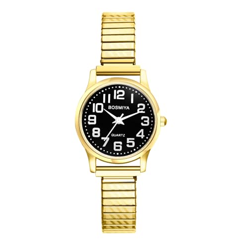 Avaner Uhren Damen Elastisch Edelstahl: Stretch Paaruhren Herrenuhr Damenuhr LEICHT ZU LESEN Analog Quarzuhr Armbanduhr für Männer Frauen Paare von Avaner