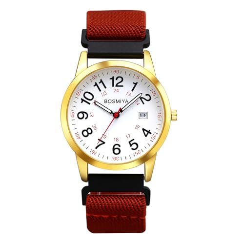 Avaner Uhren Damen Herren Elastisch: Nylon Damenuhr Herrenuhr mit gewebtes Armband Arabischen Ziffern Kalender Stretchband Analog Quarzuhr Leicht Ablesbare Uhr für Frauen Männer von Avaner