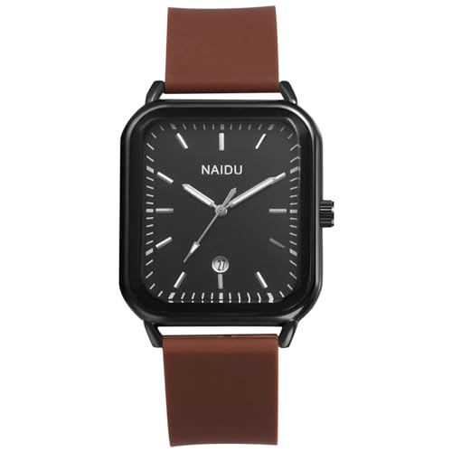 Avaner Uhren Damen Herren Rechteckig: Herrenuhr Damenuhr aus Silikon Weiches Gelee Armband Rechteckuhr Sportuhr Analog Quarz Uhr Geschenk für Männer Frauen von Avaner