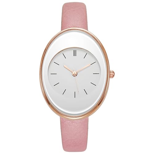 Avaner Uhren Damen Oval Leder: Damenuhr Slim Lederuhr Ultradünnes Armbanduhr mit Balkenskala Analog Quarz Uhr Geschenk für Frauen Mädchen von Avaner