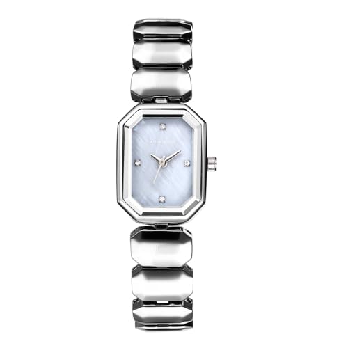 Avaner Uhren Damen Quadratisch Edelstahlarmband: wasserdichte Damenuhr mit Shell Oberfläche Diamant Skala Exquisite Armbanduhr Analog Quarzuhr für Frauen Mädchen von Avaner