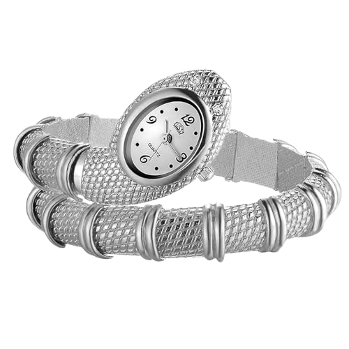 Avaner Uhren Damen Schlangen Armband: Damenuhr Mehrlagig Gewickeltes Dickes Schlangenarmband Analoges Quarzuhr für Frauen von Avaner