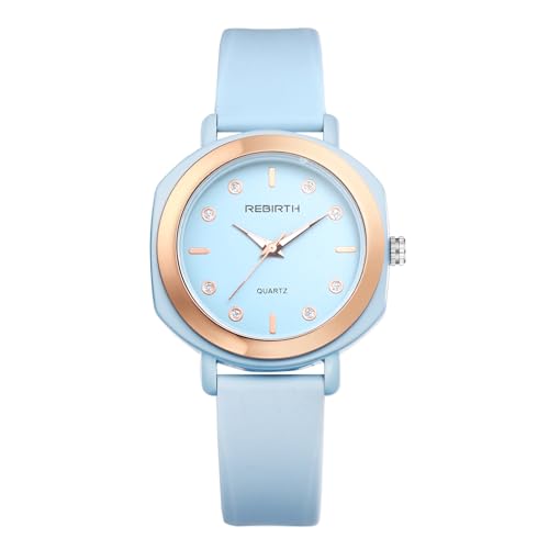 Avaner Uhren Damen Silikon Armband: Damenuhr mit Diamantskala Rundes Gehäuse Armbanduhr Analog Quarz Uhr Watches für Frauen Mädchen von Avaner