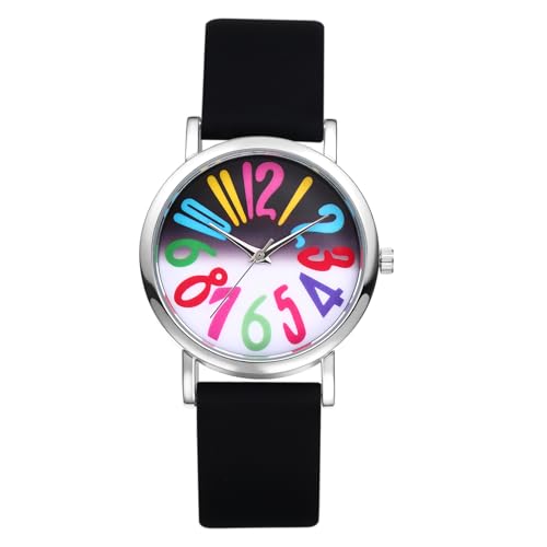 Avaner Uhren Damen Silikon Armbanduhr: Damenuhr mit Großen Arabischen Ziffern 1ATM Wasserfeste Damenarmbanduhr Analog Quarzuhr für Frauen von Avaner