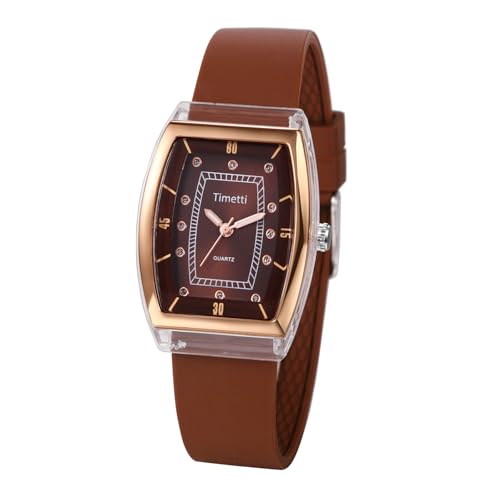 Avaner Uhren Damen Silikon Tonneau: Damenuhr mit Diamantskala Silikonarmbanduhr Damen Armbanduhr Analog Quarz Uhr für Frauen von Avaner