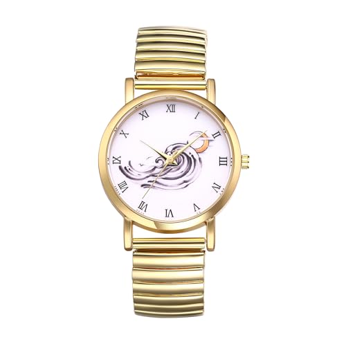 Avaner Uhren Damen Stretch Armband: Paaruhr mit elastischem Armband Elegante Damenuhr Herrenuhr mit römischen Zahlen 1ATM Wasserdicht perfekt für Valentinstag Jahrestag als Romantisches Geschenk von Avaner