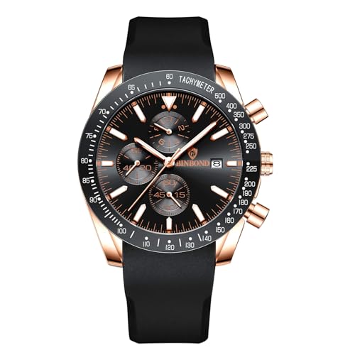 Avaner Uhren Herren Chronograph Lederarmband: Herren Armbanduhr mit Kalender wasserdichte Analog Quarzuhr Römische Ziffernskala Multifunktionales Gehäuse Lässige Business Uhr für Männer von Avaner