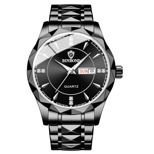 Avaner Uhren Herren Damen Leuchtend: Edelstahl Paar Armbanduhren mit Kalender wasserdichte Damenuhr Herrenuhr Quarz Uhr für Freizeit und Business Schwarz Avaner Uhren Herren Damen Leuchtend: Edelstahl Paar Armbanduhren mit Kalender wasserdichte Damenuhr Herrenuhr Quarz Uhr für Freizeit und Business Schwarz von Avaner