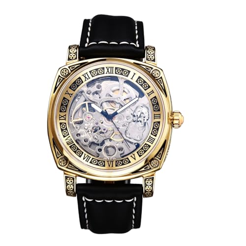 Avaner Uhren Herren Echtleder Armband: Herrenuhr Vollautomatisches Mechanisches Uhrwerk mit 36 ​​Stunden Gangreserve Lederarmbanduhr Analog Quarzuhr für Männer von Avaner