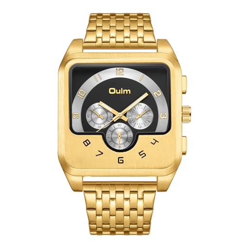 Avaner Uhren Herren Edelstahl Armband: Herrenuhr mit quadratischem Gehäuse Leuchtzeiger Abnehmbares Armband Analoge Quarz Uhr Lässige Business Armbanduhr für Männer von Avaner