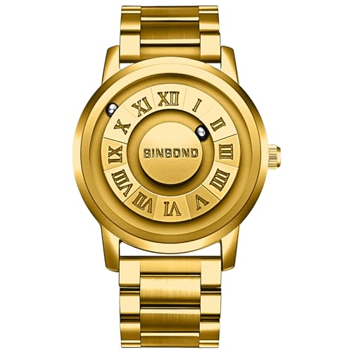 Avaner Uhren Herren Edelstahl Armband: Konzept Herrenuhr Magnetische Levitation 3ATM wasserdichte Uhr Römische Ziffernskala Abnehmbares Edelstahlarmband Armbanduhr Analog Quarzuhr Geschenk für Männer von Avaner