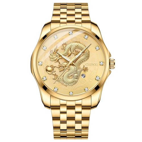 Avaner Uhren Herren Edelstahl Kalender: Herrenuhr mit leuchtenden Zeigern Abnehmbares Edelstahlarmband Diamantskala Armbanduhr Analog Quarz Uhr für Männer von Avaner