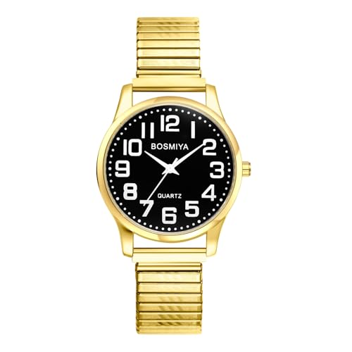 Avaner Uhren Herren Elastisch Edelstahl: Stretch Paaruhren Herrenuhr Damenuhr LEICHT ZU LESEN Analog Quarzuhr Armbanduhr für Männer Frauen Paare von Avaner