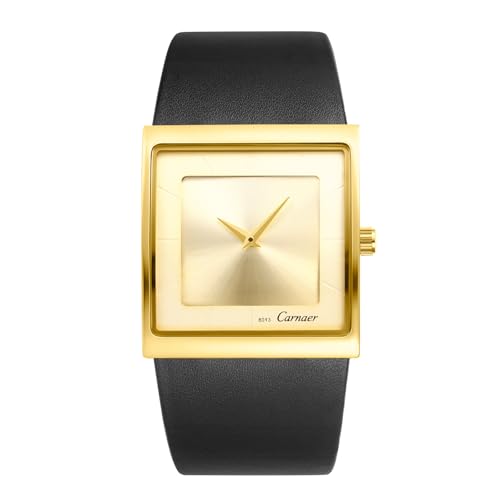 Avaner Uhren Herren Quadratisch Echtleder: Business Herrenuhr mit Weichem Leder Balkenskala Japanischem Uhrwerk Armbanduhr Analog Quarzuhr für Männer von Avaner