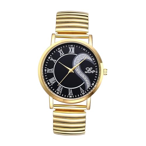 Avaner Uhren Herren Stretch Armband: Herz Paaruhr mit elastischem Armband Elegante Damenuhr Herrenuhr mit römischen Zahlen 1ATM Wasserdicht perfekt für Valentinstag Jahrestag als Geschenk von Avaner