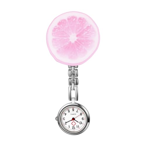 Avaner Uhren Krankenschwester Uhr Zitrone: Schwesteruhr mit Clip Taschenuhr FOB Uhr Pflegeruhr Anlog Quarzuhr für Arzt Doktor Krankenschwester Medical von Avaner