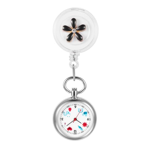 Avaner Uhren Krankenschwesteruhr Blumen Design: Schwesteruhr mit Clip Taschenuhr FOB Uhr Pflegeruhr Anloge Quarzuhr für Arzt Doktor Krankenschwester Medical von Avaner
