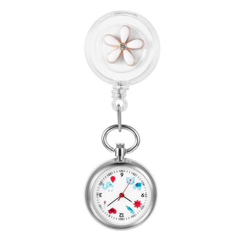 Avaner Uhren Krankenschwesteruhr Blumen Design: Schwesteruhr mit Clip Taschenuhr FOB Uhr Pflegeruhr Anloge Quarzuhr für Arzt Doktor Krankenschwester Medical von Avaner