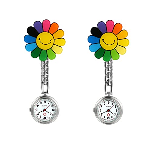 Avaner Uhren Krankenschwesteruhr Cartoon Taschenuhr FOB Uhr Silikon Pflegeruhr mit Clip Anlog Quarzuhr von Avaner