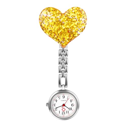 Avaner Uhren Krankenschwesteruhr Herz Design: Schwesteruhr mit Clip Taschenuhr FOB Uhr Pflegeruhr Anlog Quarzuhr für Arzt Doktor Krankenschwester Medical von Avaner