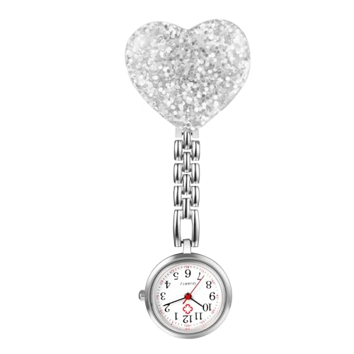 Avaner Uhren Krankenschwesteruhr Herz Design: Schwesteruhr mit Clip Taschenuhr FOB Uhr Pflegeruhr Anlog Quarzuhr für Arzt Doktor Krankenschwester Medical von Avaner