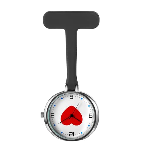 Avaner Uhren Krankenschwesteruhr Silikon Herz: Schwesteruhr mit Clip Brosche Taschenuhr FOB Uhr Pflegeruhr Anlog Quarzuhr für Arzt Doktor Krankenschwester Medical von Avaner