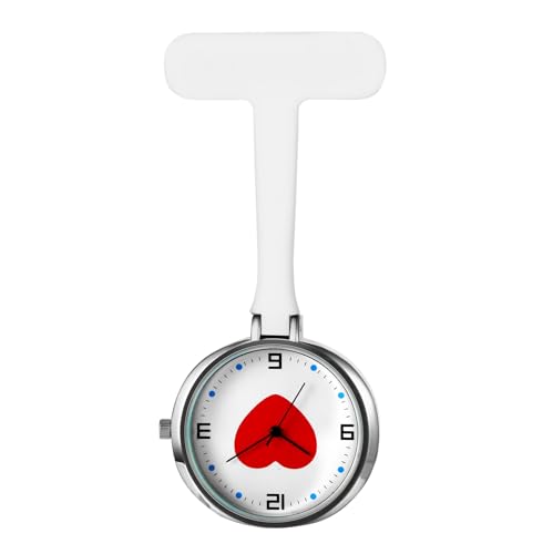 Avaner Uhren Krankenschwesteruhr Silikon Herz: Schwesteruhr mit Clip Brosche Taschenuhr FOB Uhr Pflegeruhr Anlog Quarzuhr für Arzt Doktor Krankenschwester Medical von Avaner