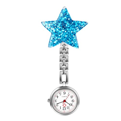 Avaner Uhren Krankenschwesteruhr Stern Design: Schwesteruhr mit Clip Taschenuhr FOB Uhr Pflegeruhr Anlog Quarzuhr für Arzt Doktor Krankenschwester Medical von Avaner