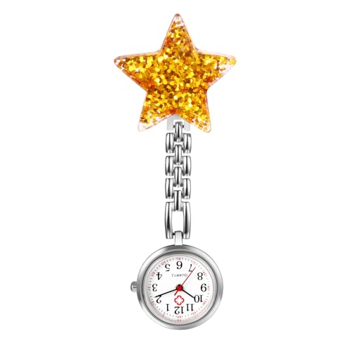 Avaner Uhren Krankenschwesteruhr Stern Design: Schwesteruhr mit Clip Taschenuhr FOB Uhr Pflegeruhr Anlog Quarzuhr für Arzt Doktor Krankenschwester Medical von Avaner