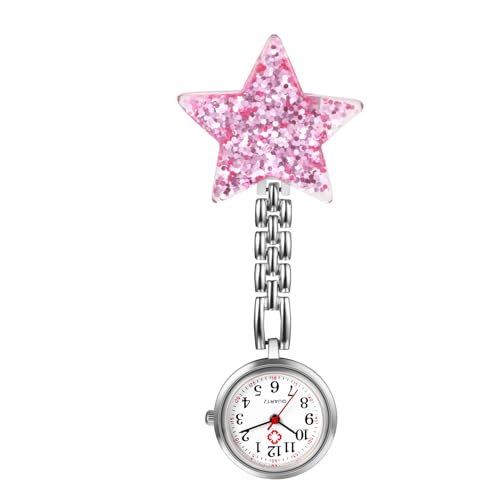 Avaner Uhren Krankenschwesteruhr Stern Design: Schwesteruhr mit Clip Taschenuhr FOB Uhr Pflegeruhr Anlog Quarzuhr für Arzt Doktor Krankenschwester Medical von Avaner