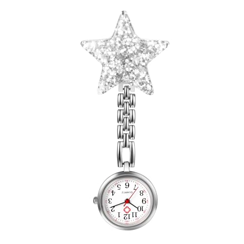 Avaner Uhren Krankenschwesteruhr Stern Design: Schwesteruhr mit Clip Taschenuhr FOB Uhr Pflegeruhr Anlog Quarzuhr für Arzt Doktor Krankenschwester Medical von Avaner