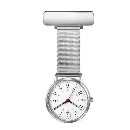 Avaner Uhren Krankenschwesteruhr mit Clip: Schwesteruhr mit Clip Brosche Taschenuhr FOB Uhr Pflegeruhr Anlog Quarzuhr für Arzt Doktor Krankenschwester Medical von Avaner