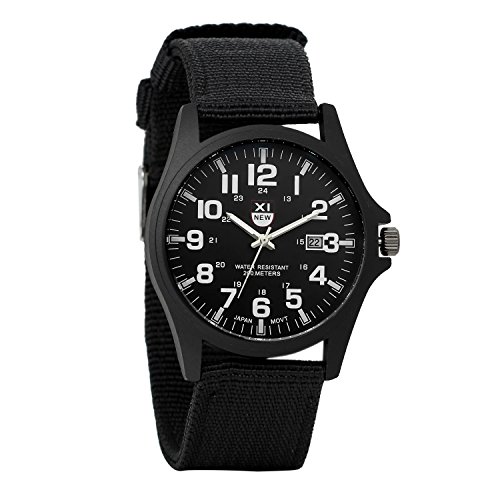 Avaner Unisex Uhr Analog Quarzwerk mit Nylon Armband Schwarz Kalender Armbanduhr Sport Avaner002-15 Avaner Unisex Uhr Analog Quarzwerk mit Nylon Armband Schwarz Kalender Armbanduhr Sport Avaner002-15 von Avaner