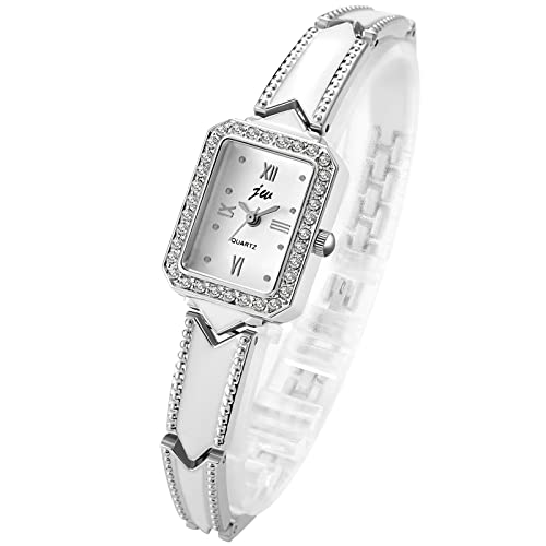 Avaner Damen Armbanduhr Ultra Slim Quarzuhr, Modische Frauen Armbanduhr mit Original-Strass, Analog Anzeiger Armband aus Metall Silber/Rosa von Avaner