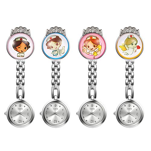Avaner Krankenschwesteruhr Damen FOB Taschenuhr Analog Quarzwerk Pflegeruhr Cartoon Mädchen Ansteckuhr mit Clip Arzt Doktor Avaner Krankenschwesteruhr Damen FOB Taschenuhr Analog Quarzwerk Pflegeruhr Cartoon Mädchen Ansteckuhr mit Clip Arzt Doktor von Avaner