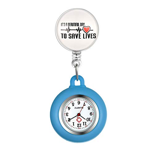 Avaner Krankenschwesteruhr Pflegeruhr Analog Quarzwerk FOB Ansteckuhr mit Pin/Clip Arzt Doktor Medical Taschenuhr aus Silikon von Avaner