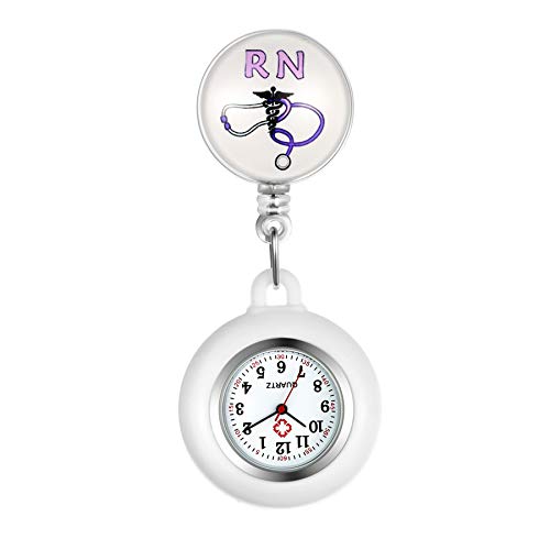Avaner Krankenschwesteruhr Pflegeruhr Analog Quarzwerk FOB Ansteckuhr mit Pin/Clip Arzt Doktor Medical Taschenuhr aus Silikon von Avaner