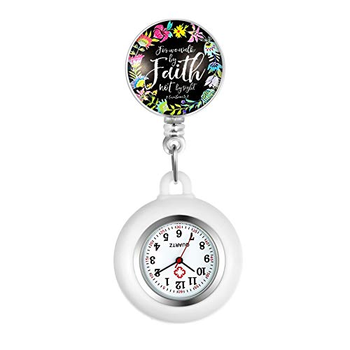 Avaner Krankenschwesteruhr Pflegeruhr Analog Quarzwerk FOB Ansteckuhr mit Pin/Clip Arzt Doktor Medical Taschenuhr aus Silikon von Avaner