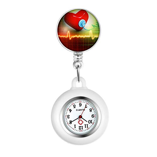Avaner Krankenschwesteruhr Pflegeruhr Analog Quarzwerk FOB Ansteckuhr mit Pin/Clip Arzt Doktor Medical Taschenuhr aus Silikon von Avaner